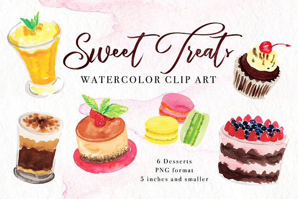 Sweet Treats Watercolor Clip Art