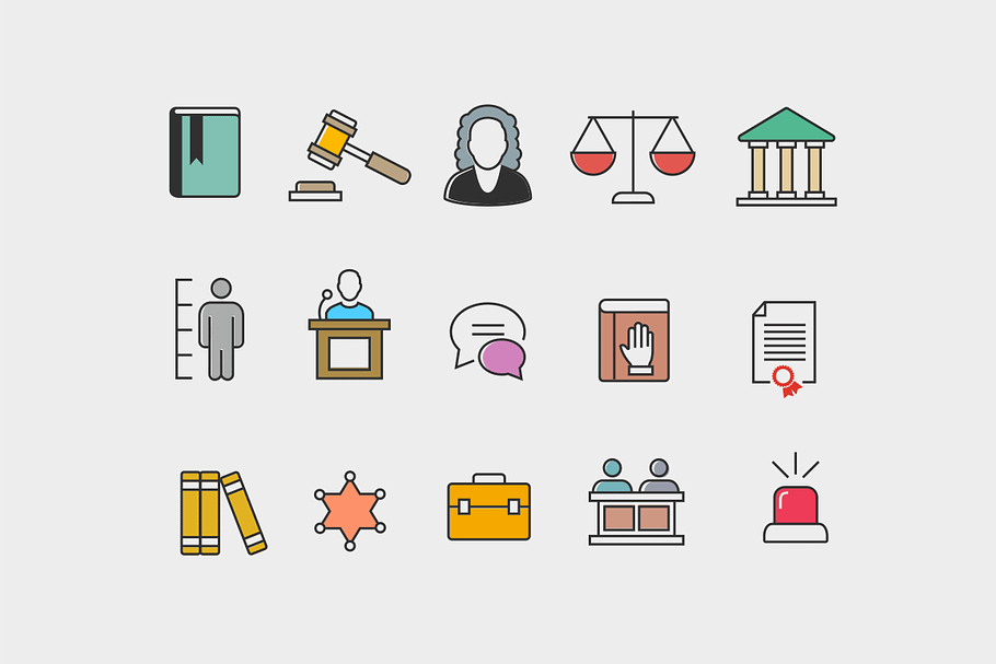 15 Law Courtroom Icons