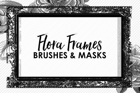 Flora Frame Brushes & Masks in Photoshop Brushes - product preview 2
