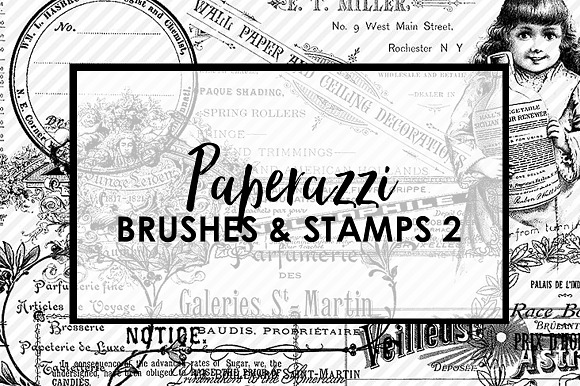 Paperazzi Ephemera Brushes & Stamp 2 in Photoshop Brushes - product preview 2