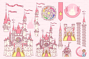 vector Castle fort color items 03