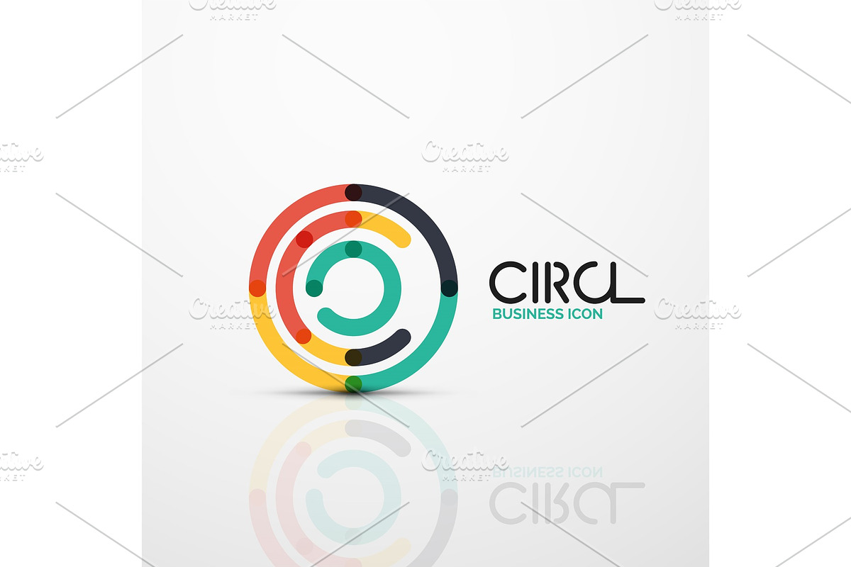 Abstract swirl lines symbol, circle logo icon in Illustrations - product preview 8