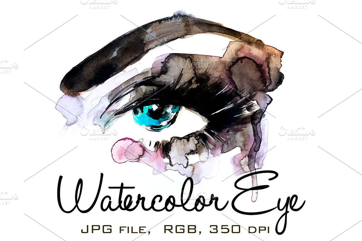 Watercolor Eye 2 in Illustrations - product preview 8