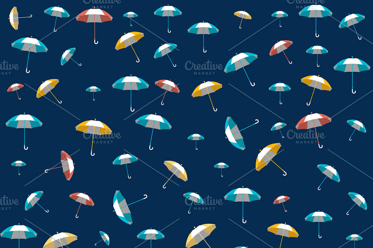 Umbrella seamless pattern design in Illustrations - product preview 8