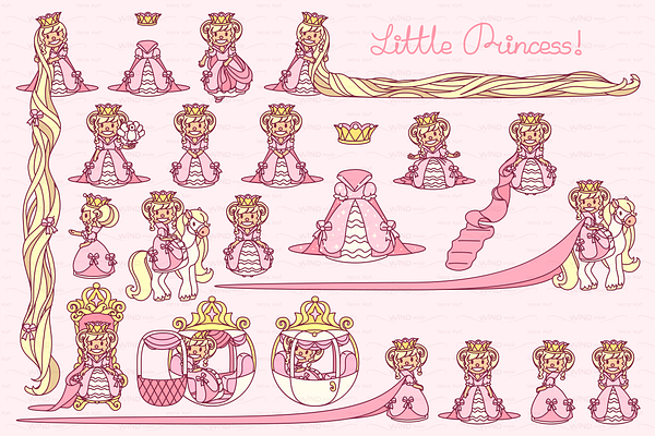 vector  Little Princess set