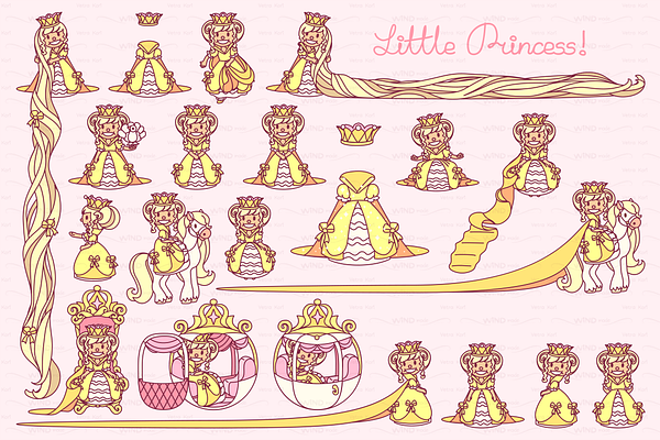vector  Little Princess set