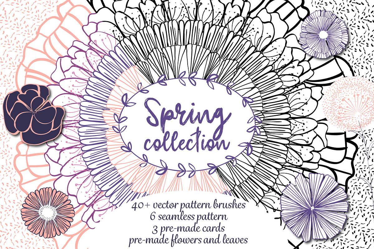 Spring collection - Pattern brushes in Photoshop Brushes - product preview 8