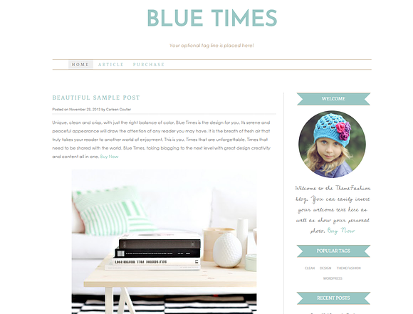 Wordpress Template - Blue Times in WordPress Blog Themes - product preview 1