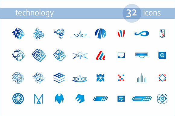 Vector Icons for Logo Design in Technology Icons - product preview 2