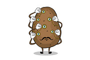 Potato and monoculars pop art vector illustration