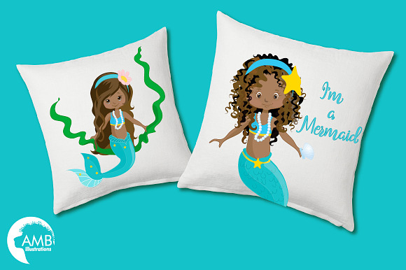 Mermaid princess AMB-1363 in Illustrations - product preview 2