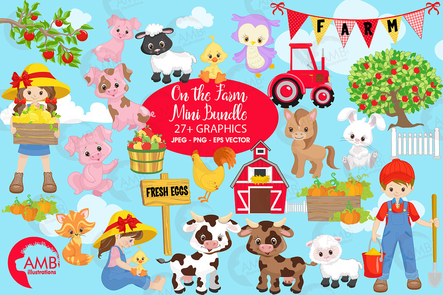 On the farm clipart bundle AMB-1494 in Illustrations - product preview 8