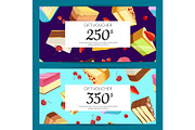 Vector gift cards, discounts or vouchers