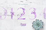Watercolor numbers - DREAMS