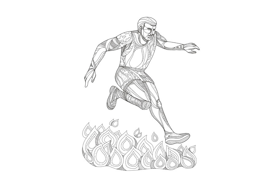 Obstacle Racer Jumping Fire Doodle A