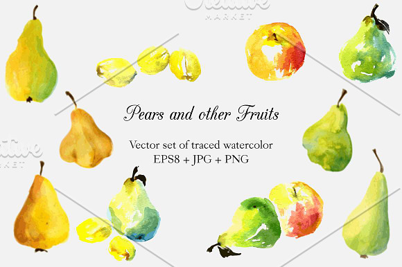 Fruits and Vegetables doodle set in Objects - product preview 3