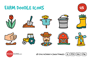 Farm Doodle Icons Set