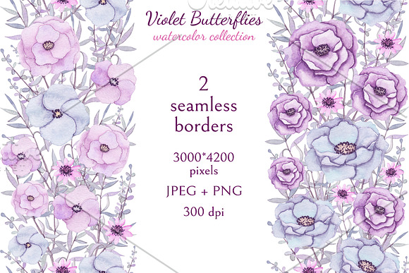 Violet Butterflies in Illustrations - product preview 2