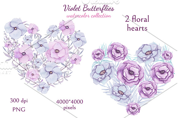 Violet Butterflies in Illustrations - product preview 6