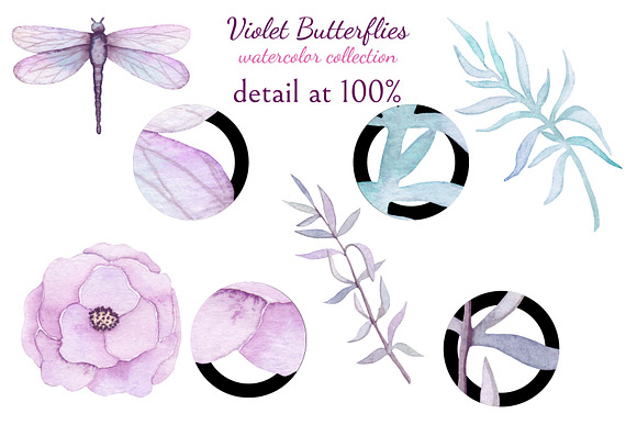 Violet Butterflies in Illustrations - product preview 9