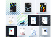 Mega set of abstract templates for business, trendy сolourful sketch chaos lines, design for website, banner, stand