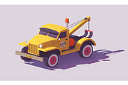 Vector low poly tow truck