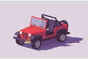 Vector low poly off-road 4x4 SUV car