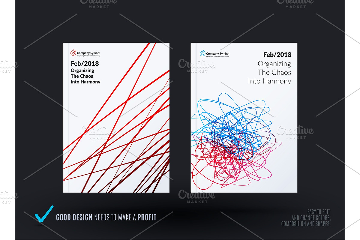 Set of design of brochure, abstract annual report, cover modern layout in Illustrations - product preview 8