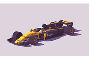 Vector low poly formula racing car