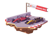 Vector low poly formula race