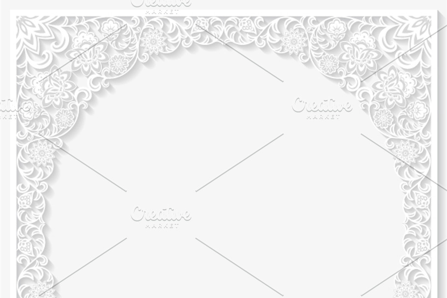 Set of decorative floral frames in Patterns - product preview 8