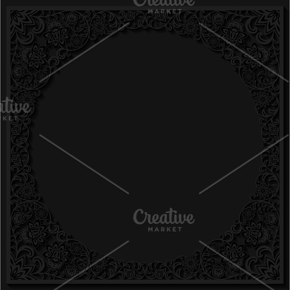 Set of decorative floral frames in Patterns - product preview 1