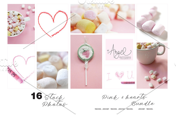 Stock photos Pink, hearts & Crayons