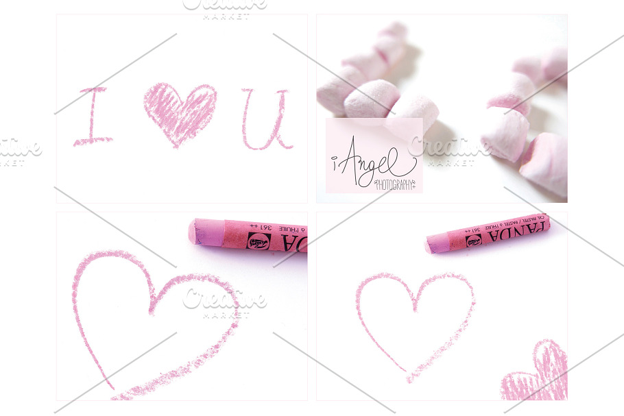 Stock photos Pink, hearts & Crayons in  - product preview 2