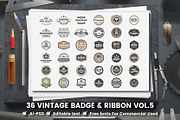 36 VINTAGE BADGE & RIBBON Vol.5
