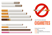 Cigarettes Realistic Set