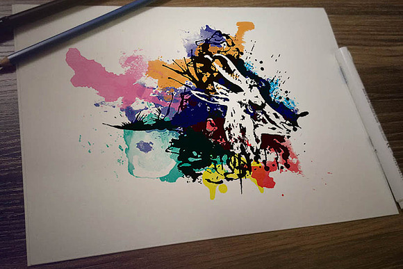 Wild life Ink - Watercolor Spill in Illustrations - product preview 3