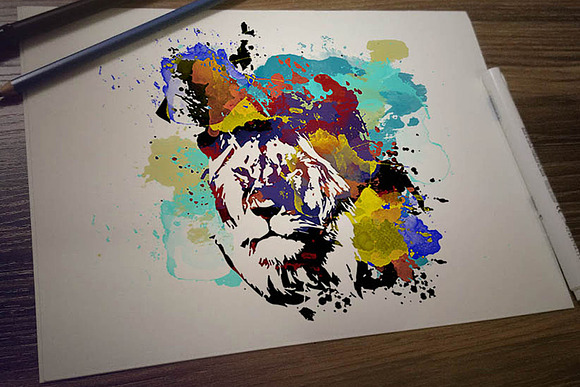 Wild life Ink - Watercolor Spill in Illustrations - product preview 6