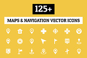 125+ Maps and Navigation Vector Icon