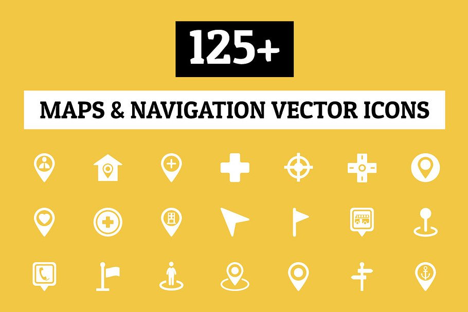 125+ Maps and Navigation Vector Icon