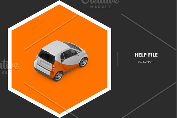 Isometric Smart Car Mock-up in Mockup Templates - product preview 4