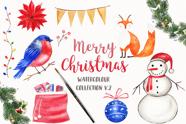 Watercolor Christmas Illustration