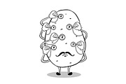 Potato and monoculars coloring book vector