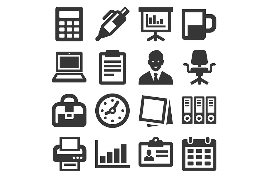 Office Supplies Icons Set in Icons - product preview 8