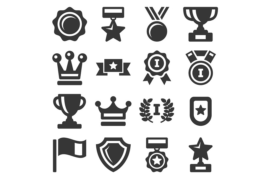 Awards and Trophy Icons Set in Graphics - product preview 8
