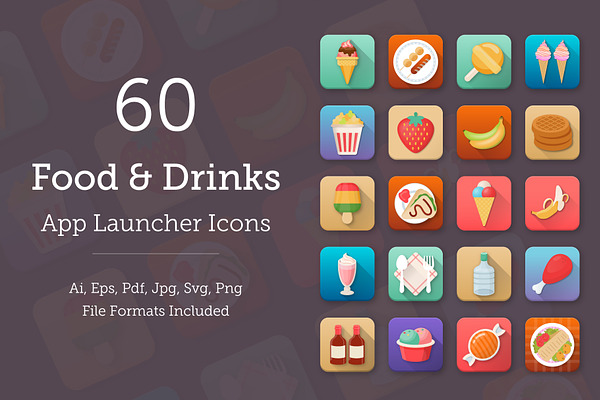 60 Food and Drinks App Icons