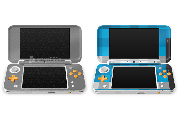 Nintendo 2DS XL 2017 Skin PSD Mockup in Product Mockups - product preview 1