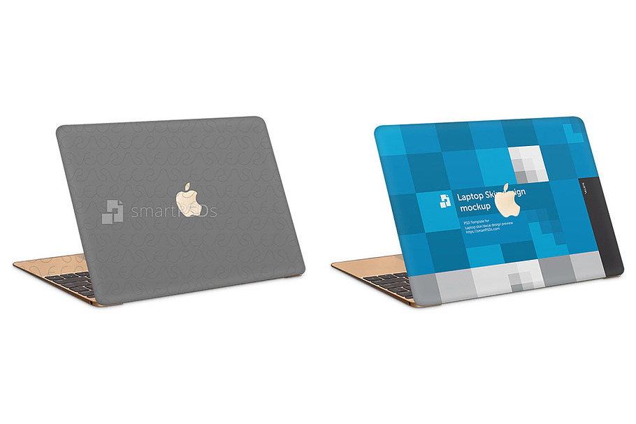MacBook 2015 Laptop Skin PSD Mockup in Product Mockups - product preview 8