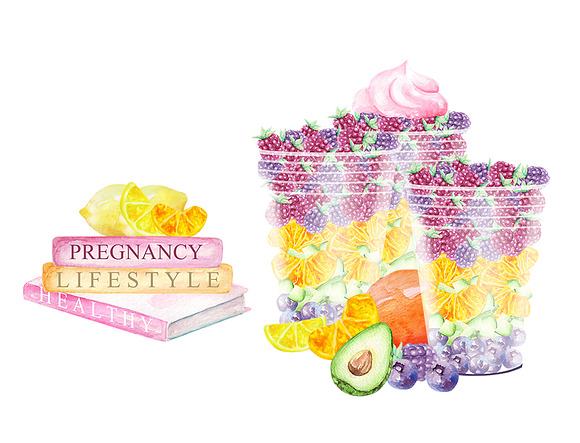 Watercolor Healthy Pregnancy in Illustrations - product preview 1