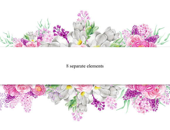 Bouquets,Roses,Flowers,Freesia,Lilac in Illustrations - product preview 1